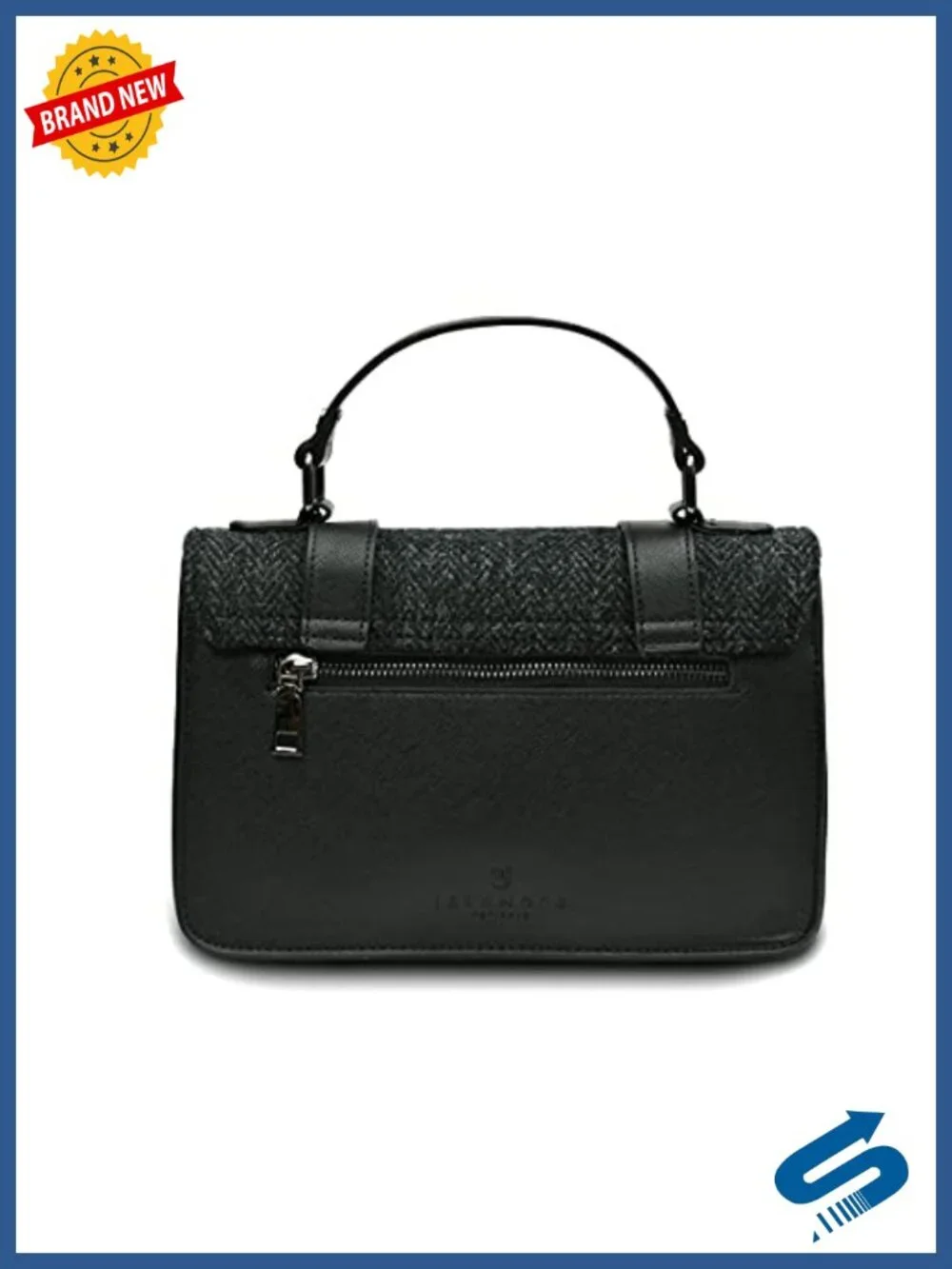 Medium Satchel Handbag - Premium Microfibre Leather, Dual-Buckle Closure,